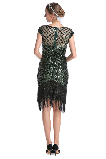 Dark Green Sequin 1920s Dress